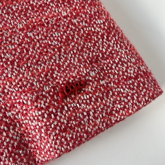 Cop.Copine Publier A-Line Red Pink Mini Skirt Linen Blend Tweed Sz 38 (M) - Picture 4 of 17